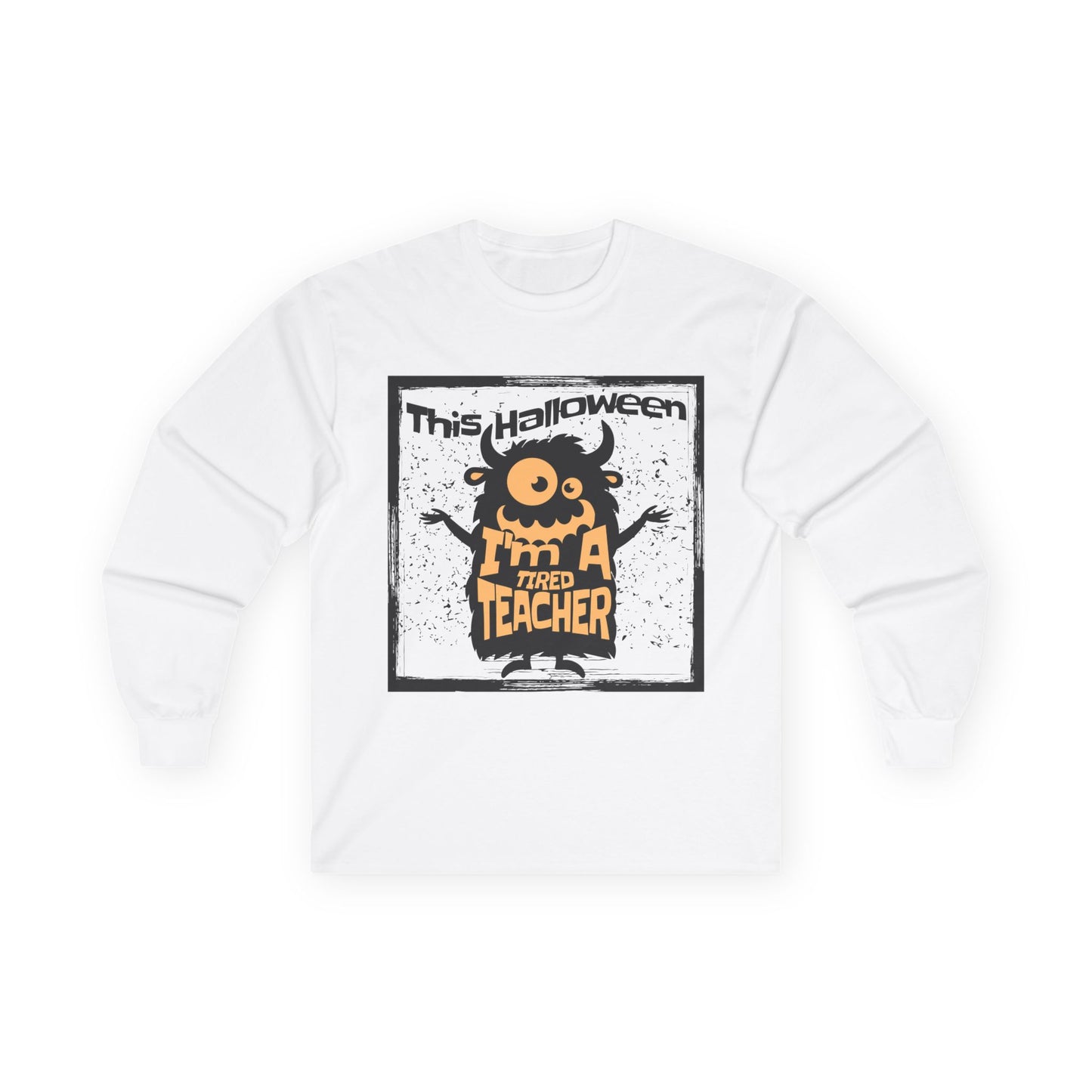 Halloween Teacher Long Sleeve Tee, Funny Teacher Shirt, Unisex Halloween Apparel, Gift for Teachers, Spooky Fall Fashion