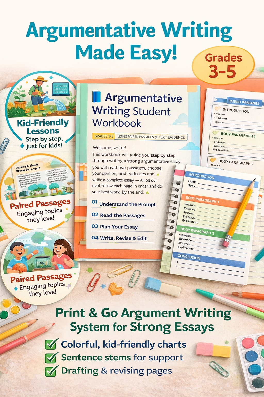 Argumentative Writing Made Easy™ Student Workbook (Grades 3–5)