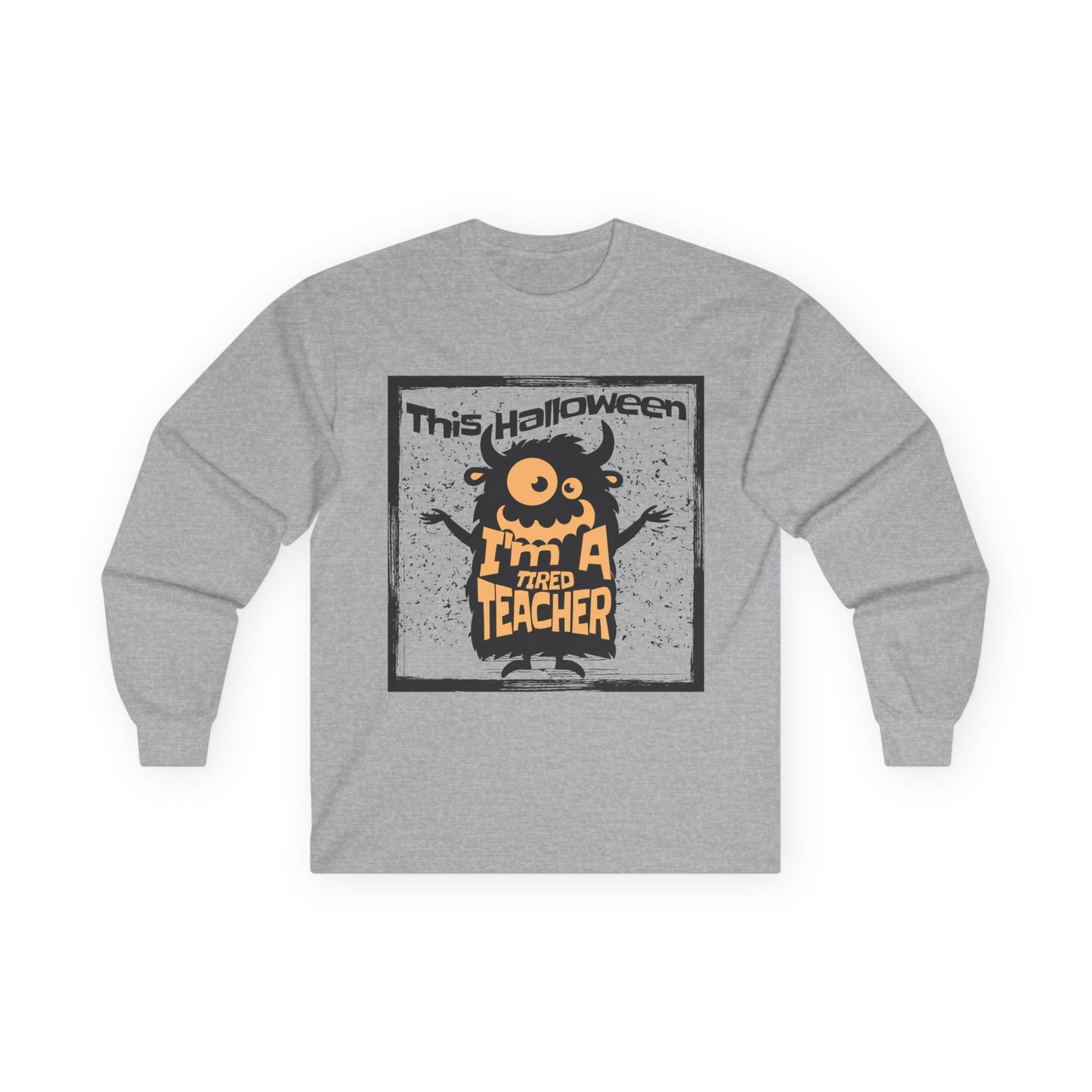 Halloween Teacher Long Sleeve Tee, Funny Teacher Shirt, Unisex Halloween Apparel, Gift for Teachers, Spooky Fall Fashion