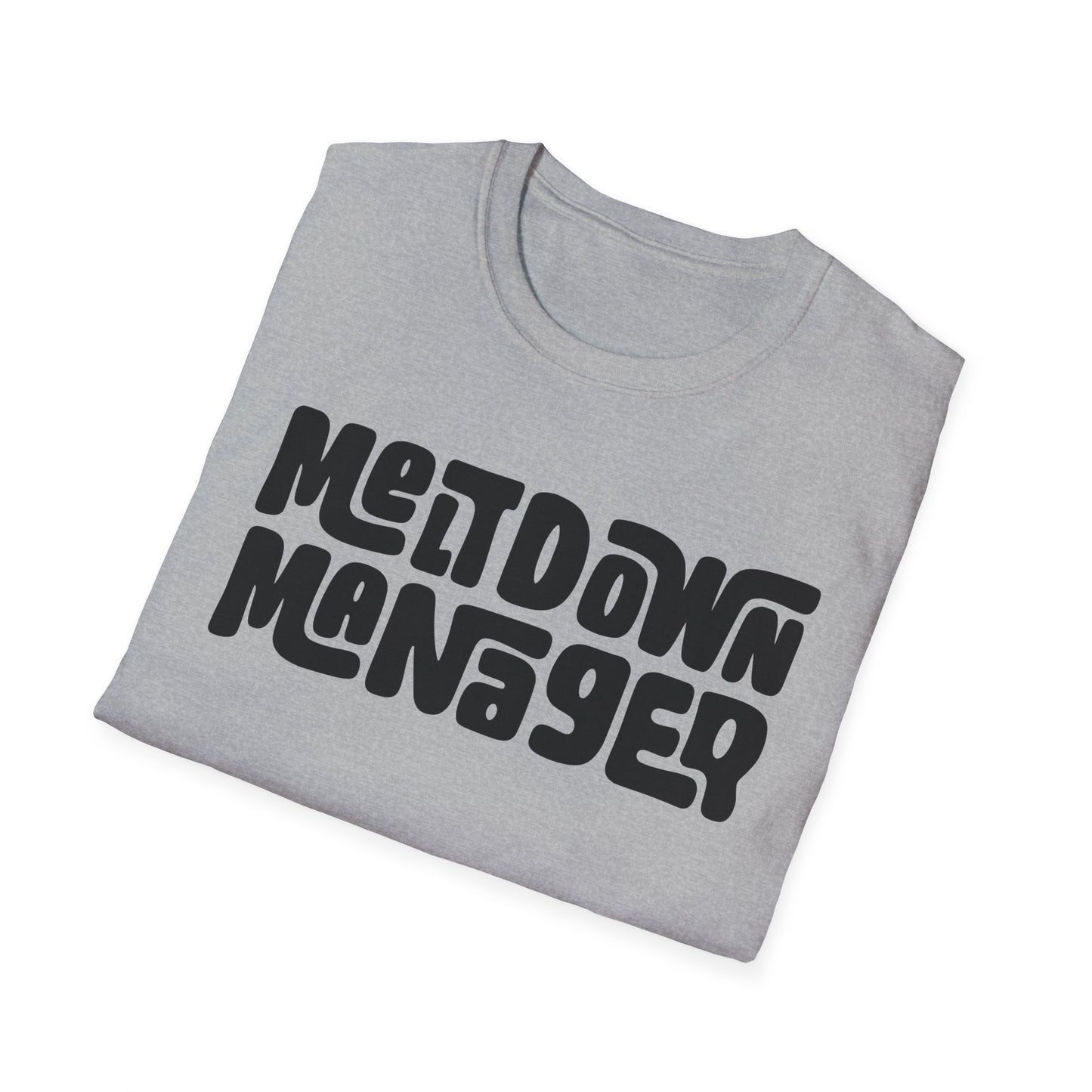 Unisex Meltdown Manager T-Shirt, Funny Graphic Tee, Gift for Event Planners, Office Humor Top, Casual Wear, Birthday Present, Stress [...]