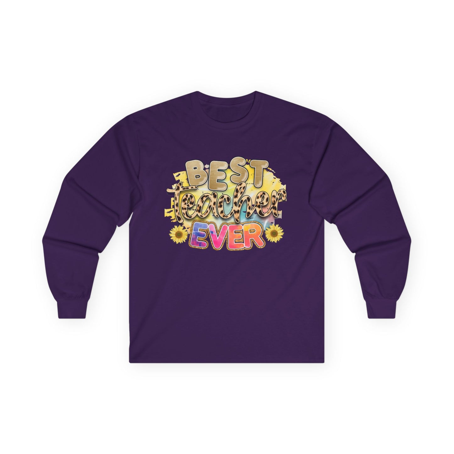 Best Teacher Ever Long Sleeve Tee | Gift for Teachers, Cute Teacher Shirt, Teacher Appreciation, Back to School, Funny Teacher Tee