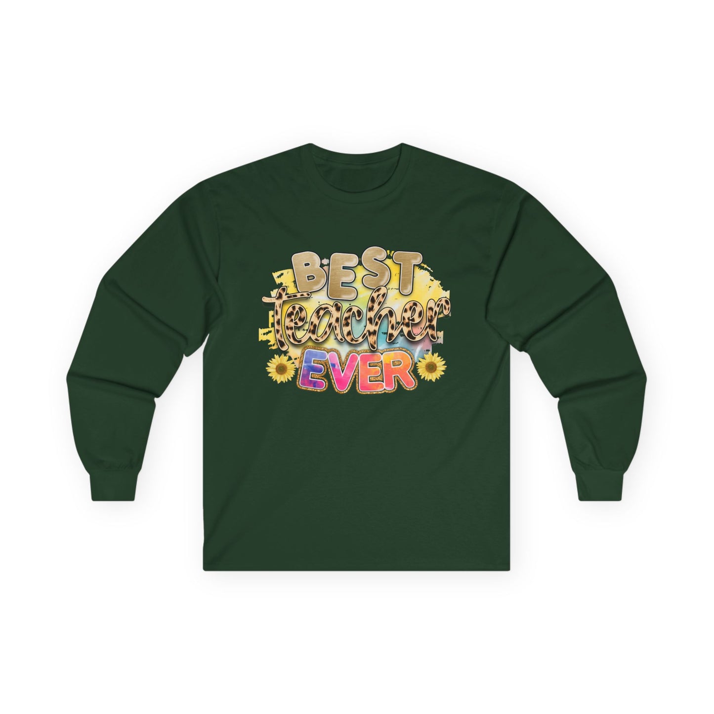 Best Teacher Ever Long Sleeve Tee | Gift for Teachers, Cute Teacher Shirt, Teacher Appreciation, Back to School, Funny Teacher Tee