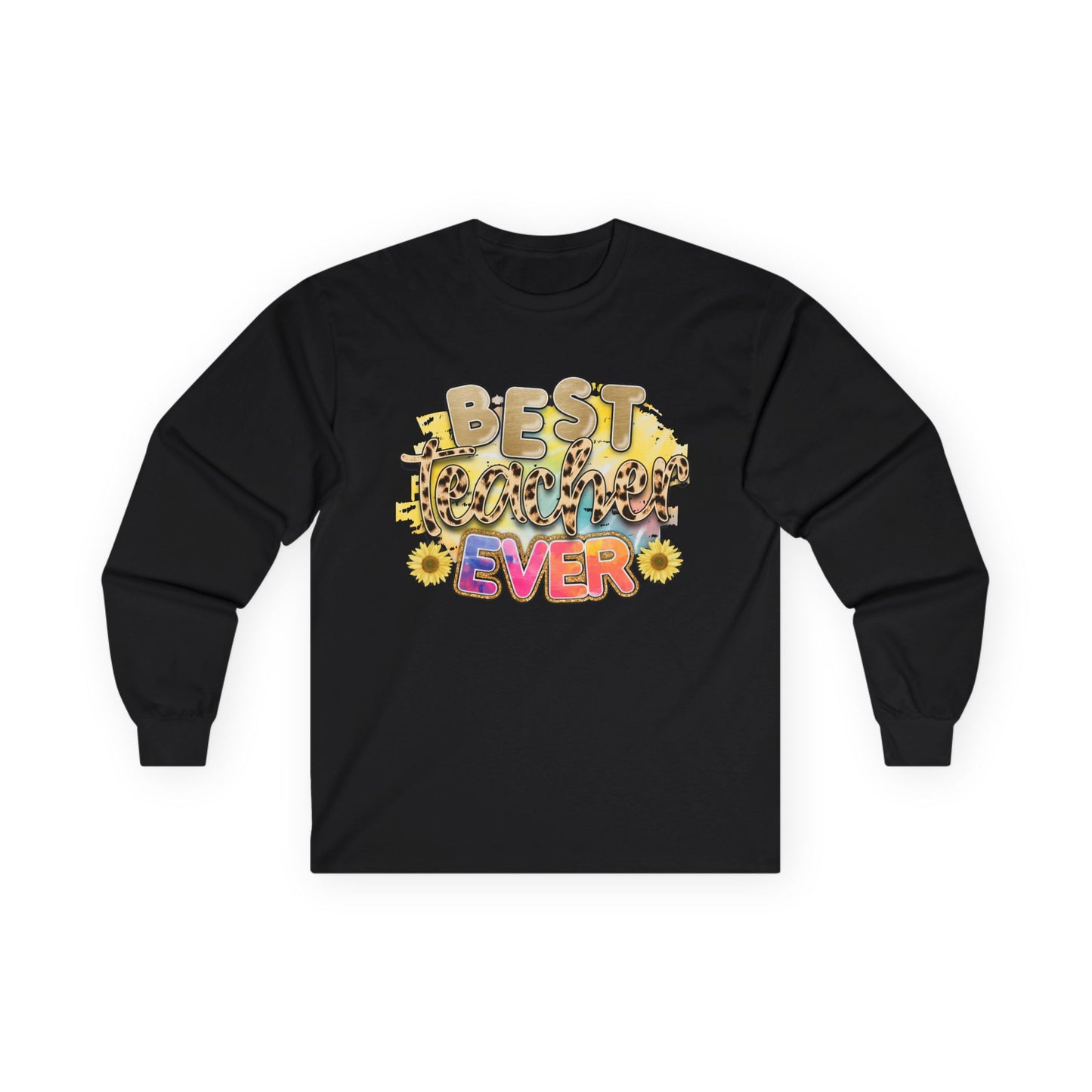Best Teacher Ever Long Sleeve Tee | Gift for Teachers, Cute Teacher Shirt, Teacher Appreciation, Back to School, Funny Teacher Tee