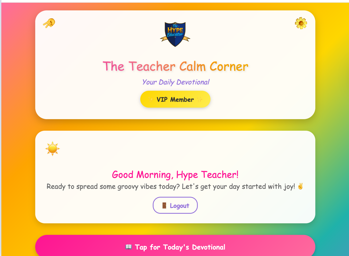 The Teacher Calm Corner & Devotional – Daily Stress-Relief & Motivation for Teachers