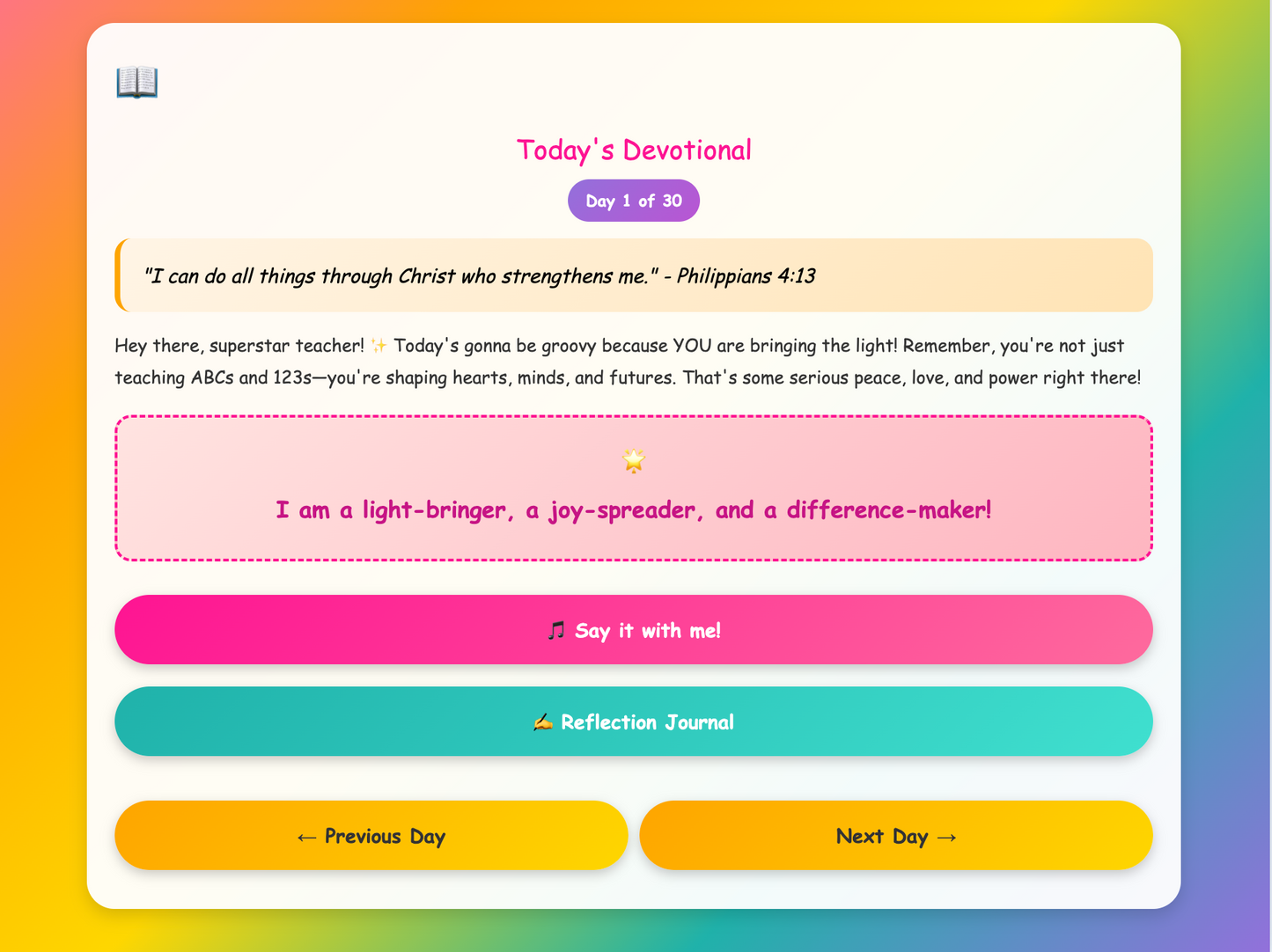 The Teacher Calm Corner & Devotional – Daily Stress-Relief & Motivation for Teachers