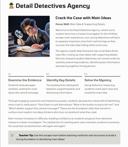 Reading Escape Rooms Unit 1