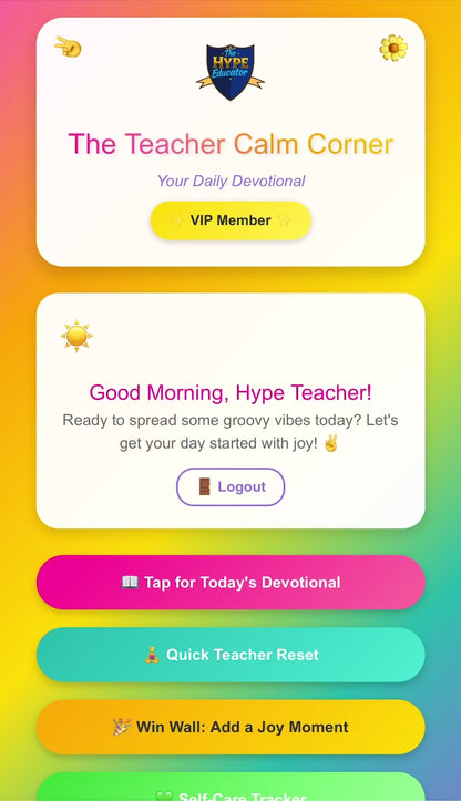 The Teacher Calm Corner & Devotional – Daily Stress-Relief & Motivation for Teachers